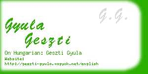 gyula geszti business card